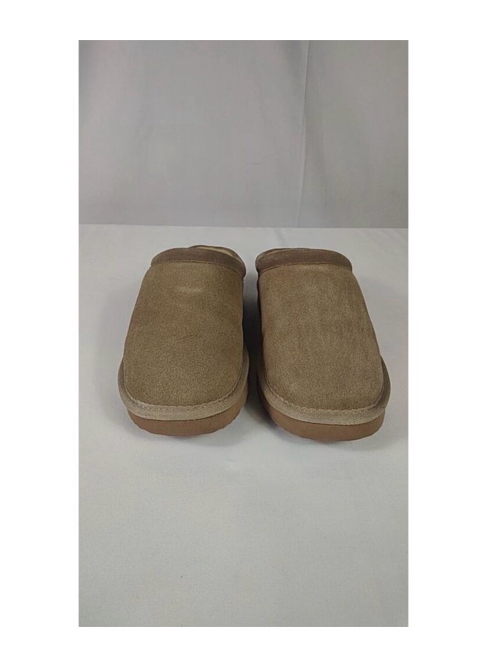 Quince Women's Suede Shearling-Lined Slip-On Mules - Light Sand - Picture 4 of 5